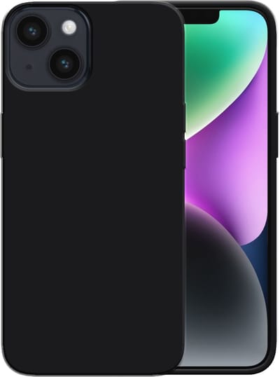 Smartphonica Siliconen hoesje voor iPhone 14 case met zachte binnenkant - Zwart geschikt voor iPhone 14