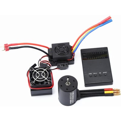 3650 4500KV borstelloze motor met 60A ESC en programmeerkaart en koellichaam combo-vervanging voor HSP 4500KV zwart