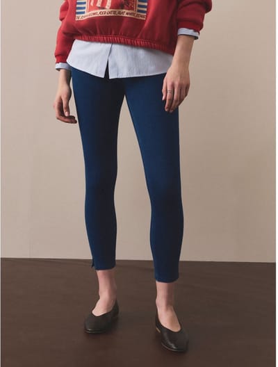 Next - Dames - Cropped jersey denim legging - Blauw