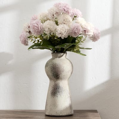 Stijlvolle Aardewerk Bloemenvase van 20 cm, Boho Decoratie voor Woonkamer, Tafels en Haard, Natuurlijke Bruine Terracotta Vaas