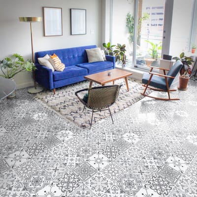 Antislip vloerstickers met beschermende coating - STELLA FLOOR TILES - 1 sticker van 40x40 cm