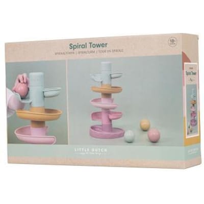 Little Dutch Spiraaltoren Roze - Knikkerbaan - 5 delen - 3 ballen - Stapeltoren