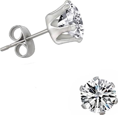 Fako Bijoux® - Oorbellen - Steker - Stainless Steel - Zirkoon - 5mm