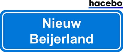 Hacebo - Plaatsnaam Sticker - 29x10 CM - Nieuw Beijerland sticker - Verkeersborden sticker - grappige cadeaus - Nieuw Beijerland