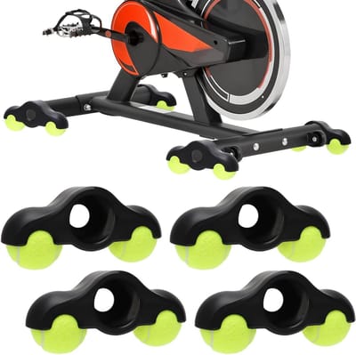 Rocker plate voeten voor indoor cycling, 4 stuks met 8 tennisballen, wielrenadapter voor rollentrainer en stabiliteit tijdens het fietsen