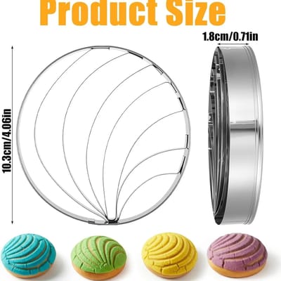 Concha Snijder Mexicaanse Broodvorm, 10 cm Roestvrij Staal Concha Stempel voor Pan Dulce, Brood Koekjes Embossing