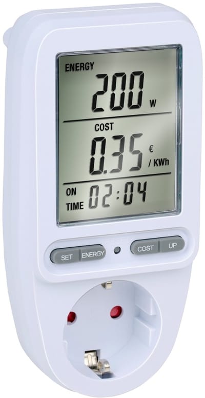 Grundig Energie Verbruiksmeter - KwH Meter voor Stopcontact - Energieverbruiksmeter voor Kostenbesparing - Energie Meter Electriciteit Max. 3680W - LCD Display