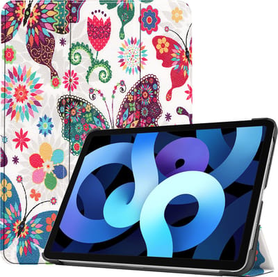 Hoesje - Geschikt voor Apple iPad Air 5 (2022) - 10.9 inch - 5e Generatie - M1 - Dun & Stevig - Hardcover Book Case - Trifold Bookcase Hoes - Hard Cover - Tablethoes - Vlinders