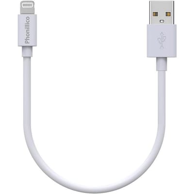 Kabel 20cm USB Lightning Oplader Wit voor iPhone 14 / 13 / 12 / 11 / SE / X / XR / 7 / 8 / 6 / 5 / AirPods Phonillico