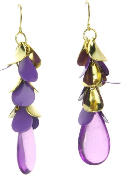 Behave - Oorhanger druppelvorm - paars bladaccent - zomerglamour