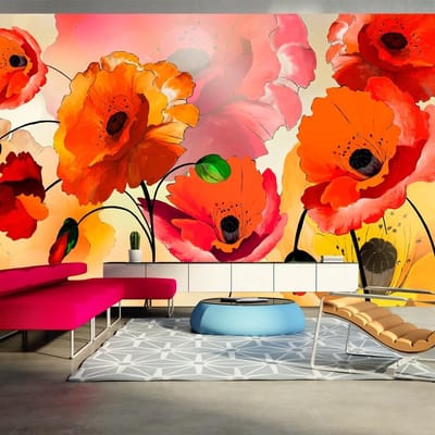 Fotobehang – Behangpapier - Fotobehang XXL - Velvet poppies 500x280 - Artgeist