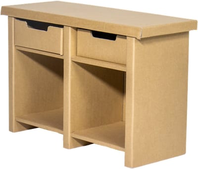 Kartonnen lage open kast - Zonder opbergbakken - 75 x 30 x 50 cm - Kartent