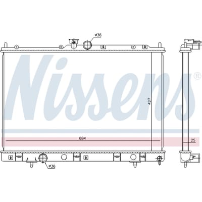 Radiator, motorkoeling NISSENS 628972