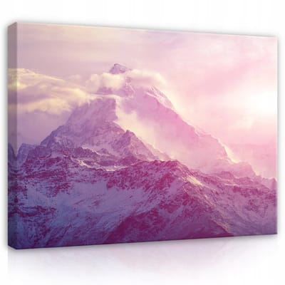 WALLARENA - Canvas schilderij - 100x70 cm - Grote wanddecoratie van bergen en landschap