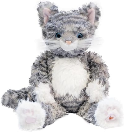 Pluche Kat Knuffel Zacht en Luxe - Katootje met Geborduurd Vogeltje