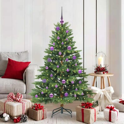 vidaXL - Kunstkerstboom - met - 150 - LED - met - standaard - Groen - 150 - cm - PE - en - PVC