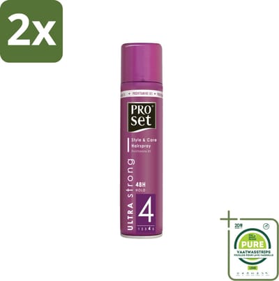 Proset Haarspray Ultra Sterk 300 ml - Voordeelverpakking - 2 stuks - Haarspray - 48 uur fixatie