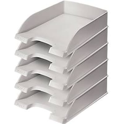 LEITZ® Opbergmand standaard 5227, kunststof, 5 stuks, grijs