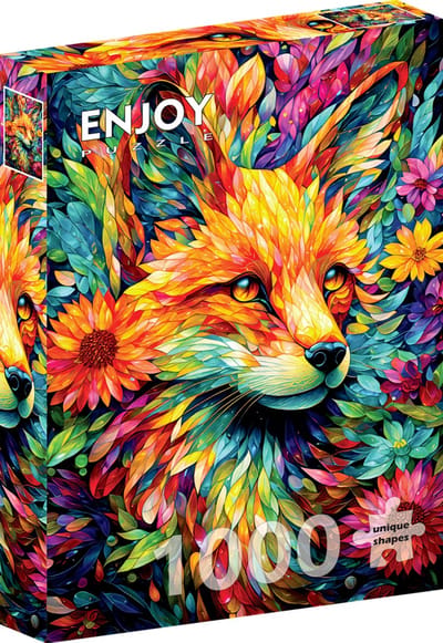 Enjoy Puzzle - Bloementuinvos [“Flower Garden Fox”] - Generatieve Kunstmatige Intelligentie - 1000 stukjes 48×68cm (H×B) - AI Puzzels voor volwassen - Enjoy-2311