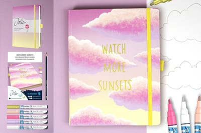 Schneider workshoppakket- Watch more Sunsets - Bulletjournal Sigel met Schneider acrylmarkers NL/FR - DOC-WS-PAK-SP6