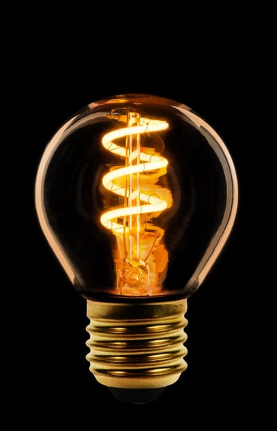 ETH Led spiraal filament kogel E27 3W/25W AC dimbaar goud 2200K 225Lm