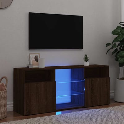 vidaXL - Tv-meubel - met - LED-verlichting - 120x30x50 - cm - bruin - eikenkleur
