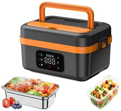 KZQ Draadloze Elektrische Lunchbox - Zelfverwarmende lunchbox met ingebouwde oplaadbare batterij - Slimme timer - Geschikt voor werk, reizen, bouwplaatsen en andere gelegenheden -hehei