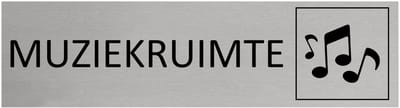 CombiCraft aluminium deurbordje Muziekruimte - 165 x 45 mm met tape