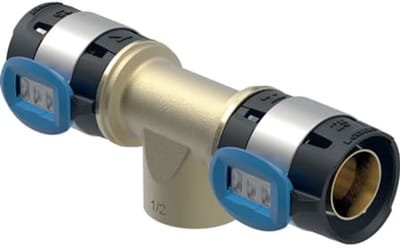 Geberit FlowFit T-stuk met binnendraad, DN 65 / 25 / 65, dø 75 mm, Rp 1, 620.177.00.1