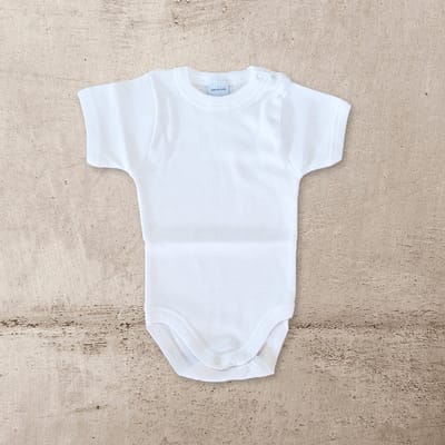 Babidu Romper/Body | Basic | Korte Mouw | Wit | Unisex | 1 Maand | Maat 56