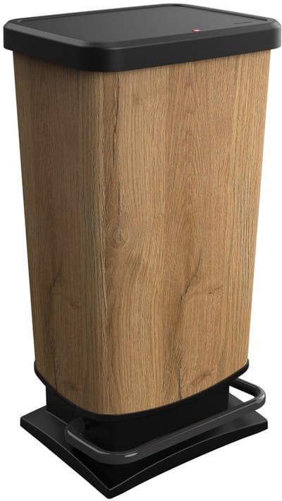 Rotho Paso pedaalemmer - prullenbak 40L - BPA vrij - hout look