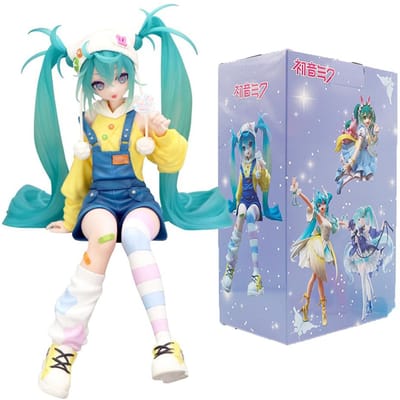 Nieuwe Hatsune Miku Anime figuur Lolly Zittende Houding PVC Actiemodel Model Speelgoed Decoratie Verzamelen Cadeaus Hoge Kwaliteit