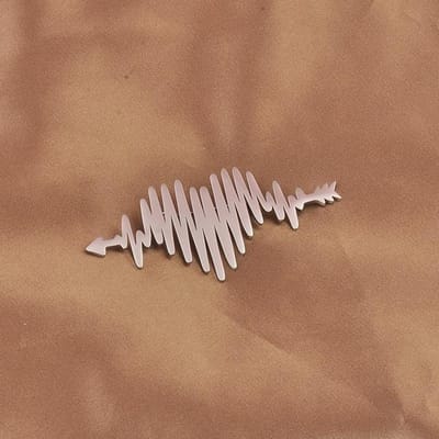 Creatieve Titanium Staal Elektrocardiogram Goudkleurig En Zilver Hartvormig Broche Schattige Hoge -Eind Mode Broche gray