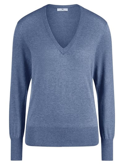 Trui V-hals Van Peter Hahn blauw