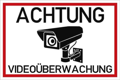 Waarschuwingsborden Camerabewaking - Weerbestendig en Zelfklevend, 20 x 30 cm