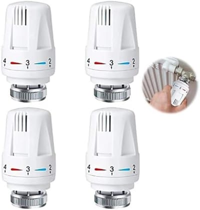 4x Thermostaatknoppen Radiator Vervangingssets - Instelbaar 6°C tot 28°C