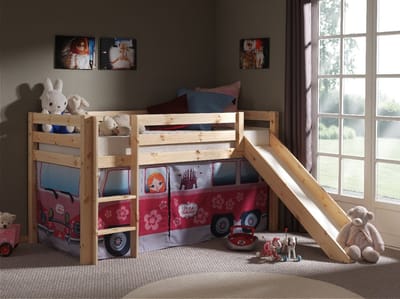 Halfhoogslaper met glijbaan Astrid natuur - bedtent Little Princess