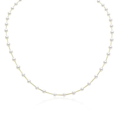 Luna-Pearls - 216.0928 - Ketting - 750/-Geel goud met Akoya gekweekte parel en Diamanten