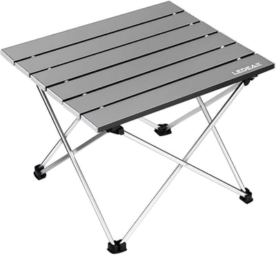 Dailygoods- Campingtafel lichtgewicht - Inklapbaar - Vouwtafel - Camping tafeltje - Draagtas - Rubber voetjes - 39,5 x 34,5 cm - Opvouwbare Tafel