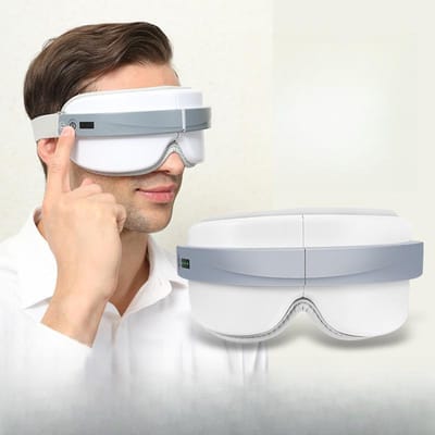Stoomoogmasker, Warmtecompressie Bluetooth Oogmasker Luchtdruk Oogbeschermingsapparaat, Oogmassagegereedschap Oogbeschermingsapparaat gray