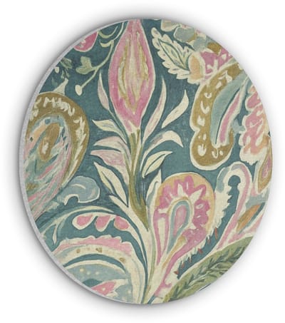 Akoestisch wandpaneel rond 30x30 cm - Vilt schilderij Patroon - Kleurrijk - Sierlijk - Groen - Ronde akoestische panelen - Geluidsdempende wanddecoratie - Geluidsisolatie wandcirkel - Muurdecoratie geluidspanelen