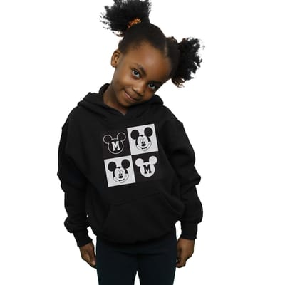 Disney Meisjes Mickey Mouse Smiling Squares Hoodie (Zwart)