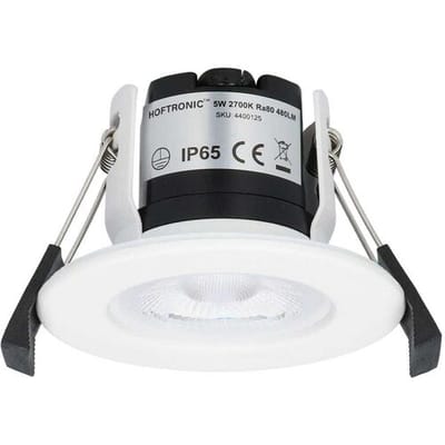 10x HOFTRONIC Nola - LED inbouwspot badkamer en buiten - Wit - Dimbaar - Spotjes verlichting - Badkamerverlichting - IP65 Waterdicht - Rond Ø 53mm - 2700K Extra warm wit (sfeervol) - 5 Watt - 400 Lumen - Plafondspots