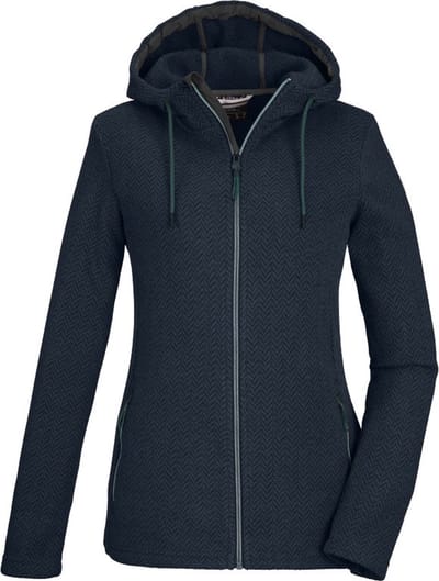 Killtec dames vest - Gevoerd vest dames - knitted/gebreid - 39677 - navy gemeleerd - maat 44