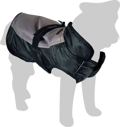 Flamingo Winterjas Zane Zwart&Grijs - Hondenkleding - 60 cm