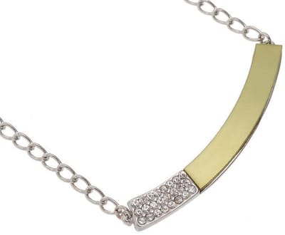 Behave - Korte ketting zilverkleur met kristallen, 40 cm + verlengketting