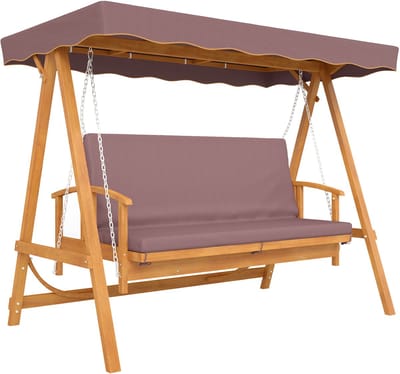 Outsunny-Tannenholz, Polyester-Braun-236L x 130B x 181H cm-Hollywoodschaukel