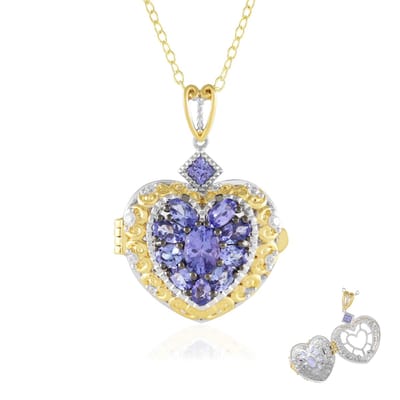 Cavill - Zilveren Halsketting - 925 Sterling Zilver met Palladium - Tanzaniet 3,469 ct Hartvorm - Elegante Blauwe Edelsteen Hanger voor Dames