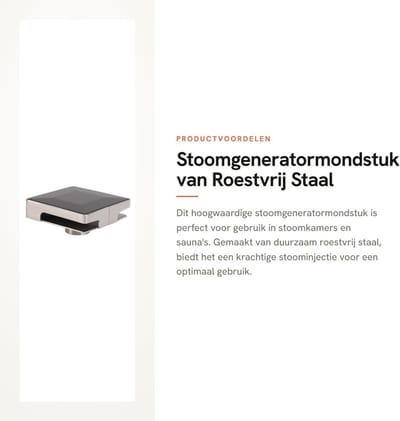 Dailygoods- Stoomgeneratormondstuk Roestvrij Staal - Gelijkmatige Stoomverdeling - Aromatherapiefunctie - Duurzaam - Voor Saunaruimte - Krachtige Stoominjectie - Stoomuitlaat