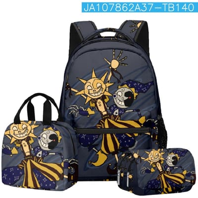 Klassiek Populair Nieuwigheid sundrop FNAF 3D Geprint 3 stuks/Set student Schooltassen Reis Notitieboek Rugzak Lunchtas Etui